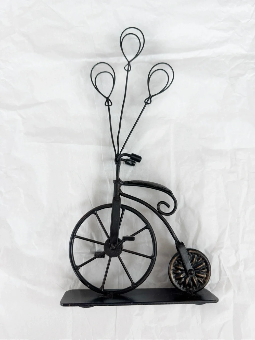 Pier1 Imports Small Vintage Bicycle Picture Holder Dark Rustic Brown